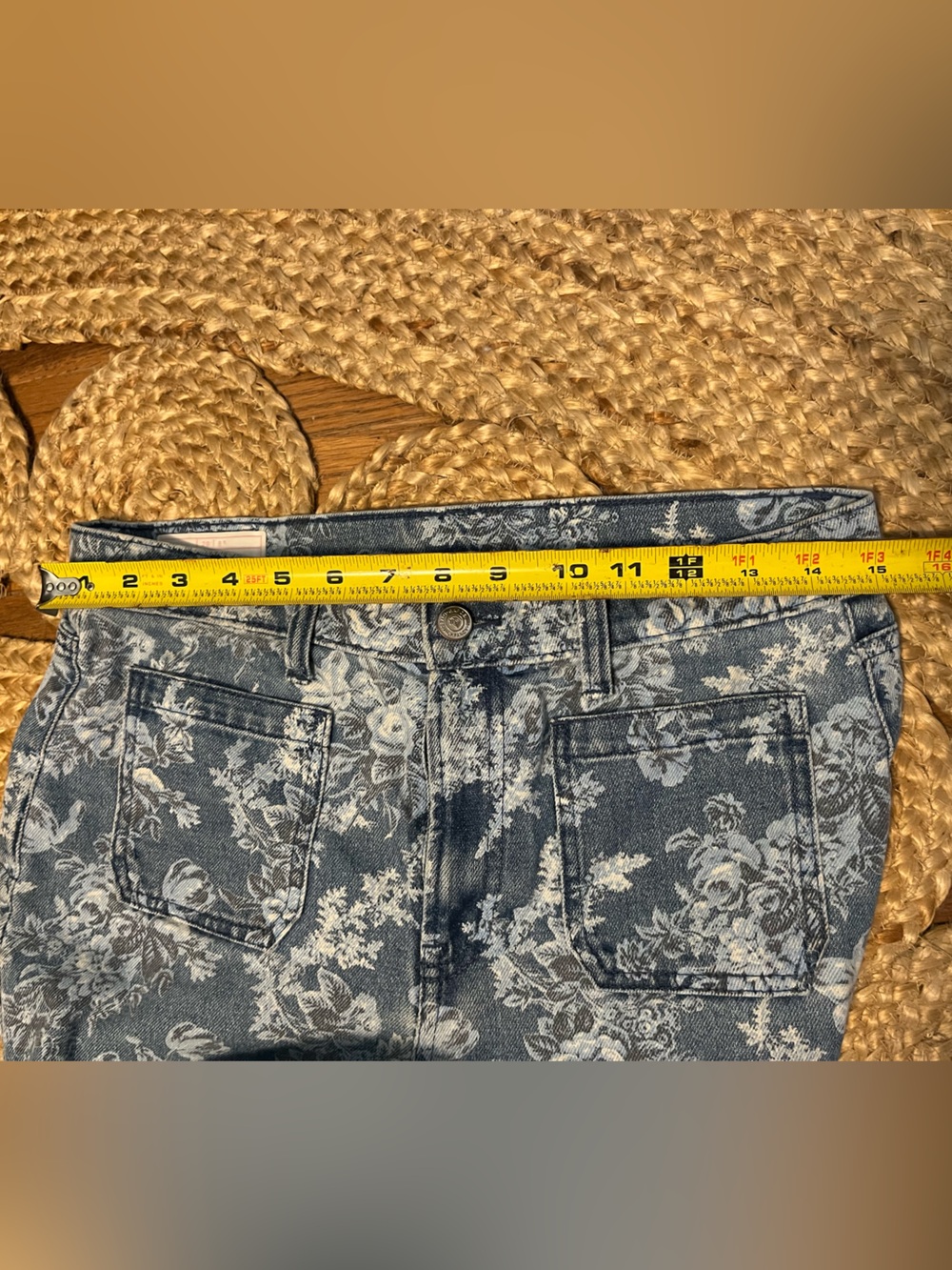 Gap LoveShackFancy Floral Print Blue Women's Flared Jeans - Picture 6 of 6